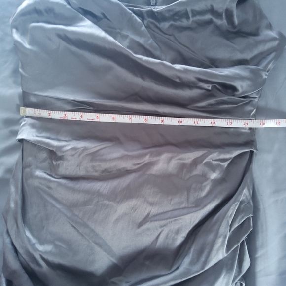 TAHARI Satin midi side gathered dress formal - Picture 4 of 7